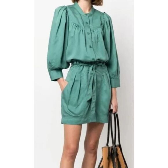 Isabel Etoile Marant Samira Dress in Celadon NWT Sz. 36 (US 4) - Picture 1 of 7